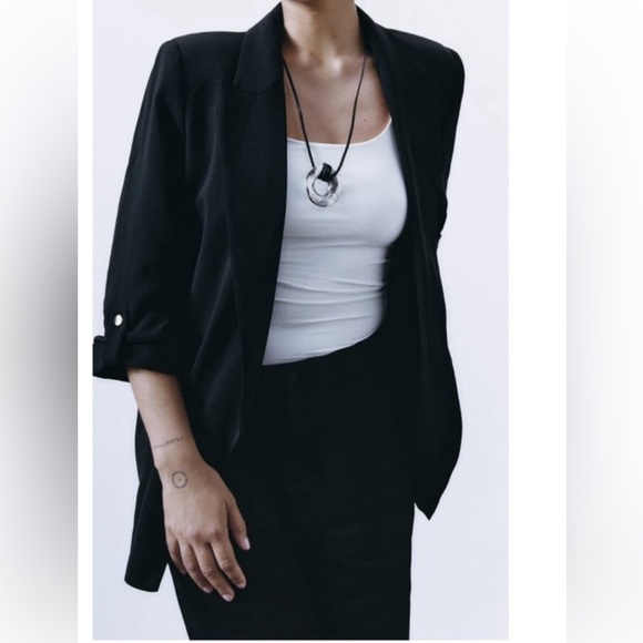 ZARA Blazer with 3/4 Cuff Sleeve - Picture 1 of 4
